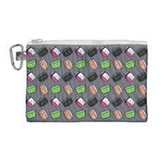 That s How I Roll - Grey - Canvas Cosmetic Bag (large) by WensdaiAmbrose