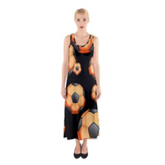 Wallpaper Ball Pattern Orange Sleeveless Maxi Dress by Alisyart
