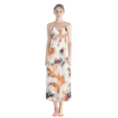 Multicolored Blur Abstract Texture Button Up Chiffon Maxi Dress by dflcprintsclothing