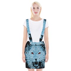 Animals Leopard Fractal Photoshop Braces Suspender Skirt by Pakrebo