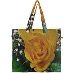 Yellow Rose Canvas Travel Bag by Riverwoman