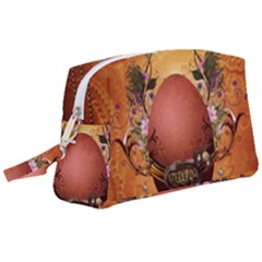 Wonderful Steampunk Easter Egg With Flowers Wristlet Pouch Bag (large) by FantasyWorld7