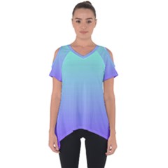 Turquoise Purple Dream Cut Out Side Drop Tee by retrotoomoderndesigns