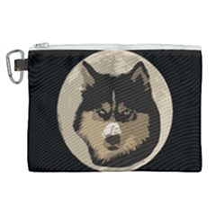 Husky Moon Canvas Cosmetic Bag (xl) by snowwhitegirl