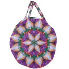 Seamless Abstract Colorful Tile Giant Round Zipper Tote by Pakrebo