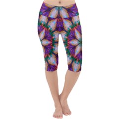 Seamless Abstract Colorful Tile Lightweight Velour Cropped Yoga Leggings by Pakrebo
