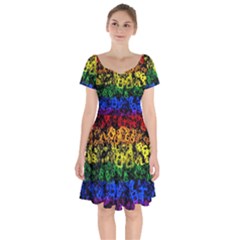 Lgbt Pride Rainbow Gay Lesbian Short Sleeve Bardot Dress by Pakrebo