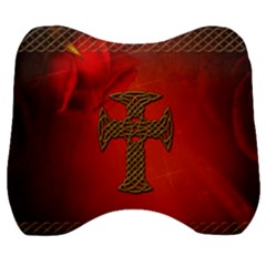 Wonderful Celtic Cross On Vintage Background Velour Head Support Cushion by FantasyWorld7