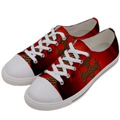Wonderful Celtic Cross On Vintage Background Women s Low Top Canvas Sneakers by FantasyWorld7