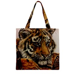 Tiger Cub  Zipper Grocery Tote Bag
