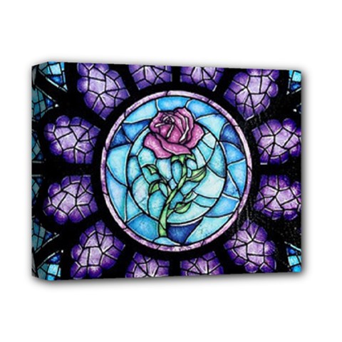 Cathedral Rosette Stained Glass Beauty And The Beast Deluxe Canvas 14  X 11  (stretched)