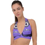 Evil Purple Halter Plunge Bikini Top