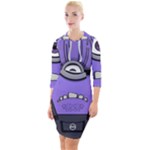 Evil Purple Quarter Sleeve Hood Bodycon Dress