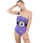 Evil Purple Frilly One Shoulder Swimsuit