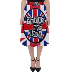 Punk Not Dead Music Rock Uk United Kingdom Flag Classic Midi Skirt by Sudhe