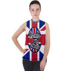 Punk Not Dead Music Rock Uk United Kingdom Flag Mock Neck Chiffon Sleeveless Top by Sudhe