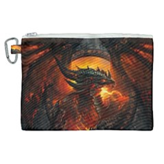 Dragon Legend Art Fire Digital Fantasy Canvas Cosmetic Bag (xl) by Sudhe