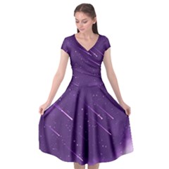 Meteors Cap Sleeve Wrap Front Dress by bunart