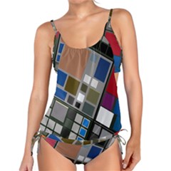 Abstract Composition Tankini Set by Sudhe