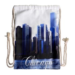 Abstract Of Downtown Chicago Effects Drawstring Bag (large) by Sudhe