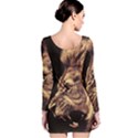 Angry Male Lion Gold Long Sleeve Velvet Bodycon Dress View2
