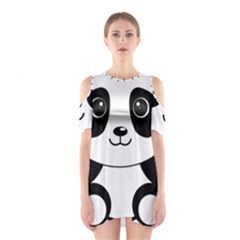 Bear Panda Bear Panda Animals Shoulder Cutout One Piece Dress by Sudhe