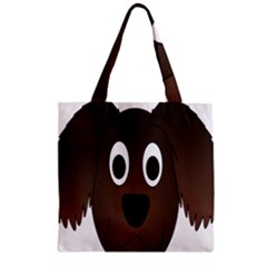 Dog Pup Animal Canine Brown Pet Zipper Grocery Tote Bag by Sudhe