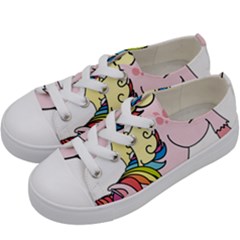 Unicorn Arociris Raimbow Magic Kids  Low Top Canvas Sneakers by Sudhe