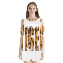 Tiger Bstract Animal Art Pattern Skin Shoulder Cutout Velvet One Piece by Sudhe