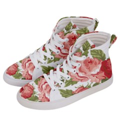 Flower Rose Pink Red Romantic Men s Hi-top Skate Sneakers by Sudhe