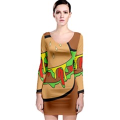 Burger Double Long Sleeve Bodycon Dress by Sudhe