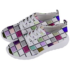 Color Tiles Abstract Mosaic Background Men s Lightweight Sports Shoes by Sudhe