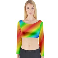 Background Diagonal Refraction Long Sleeve Crop Top by Sudhe