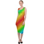 Background Diagonal Refraction Sleeveless Pencil Dress