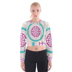 Mandala Design Arts Indian Cropped Sweatshirt by Sudhe