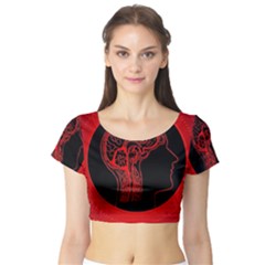 Artificial Intelligence Brain Think Short Sleeve Crop Top by Sudhe