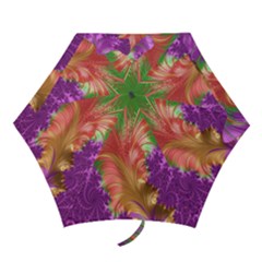 Fractal Purple Green Orange Yellow Mini Folding Umbrellas by Sudhe