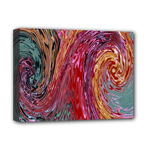 Color Rainbow Abstract Flow Merge Deluxe Canvas 16  X 12  (stretched) 