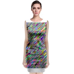 Waves Background Wallpaper Stripes Sleeveless Velvet Midi Dress by Sudhe