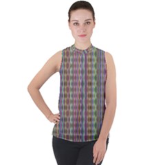 Psychedelic Background Wallpaper Mock Neck Chiffon Sleeveless Top by Sudhe