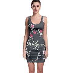 Black And White Floral Pattern Background Bodycon Dress by Sudhe
