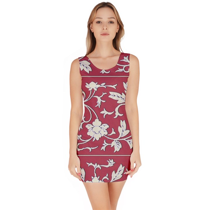 Floral Pattern Background Bodycon Dress