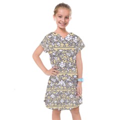 Floral Pattern Background Kids  Drop Waist Dress by Sudhe