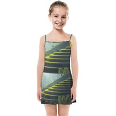 Scenic View Of Rice Paddy Kids  Summer Sun Dress by Sudhe