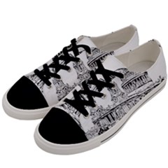 Line Art Architecture Church Men s Low Top Canvas Sneakers by Sudhe