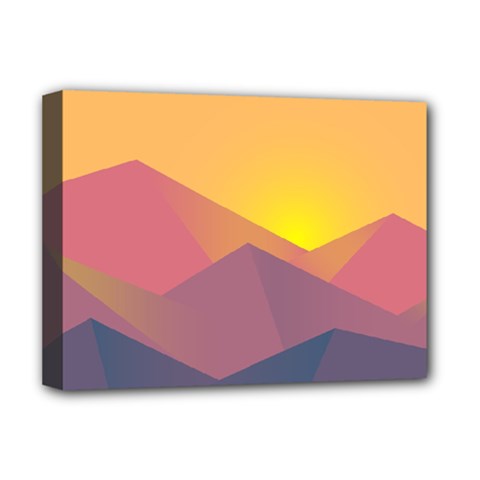 Image Sunset Landscape Graphics Deluxe Canvas 16  X 12  (stretched) 