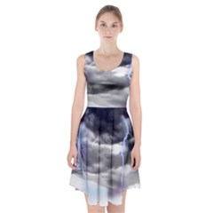 Thunder And Lightning Weather Clouds Painted Cartoon Racerback Midi Dress by Sudhe