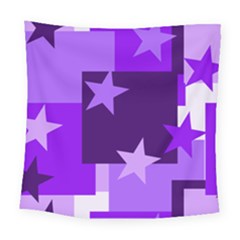 Purple Stars Pattern Shape Square Tapestry (large) by Alisyart