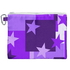 Purple Stars Pattern Shape Canvas Cosmetic Bag (xxl)