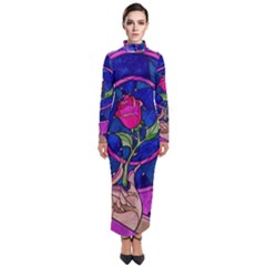Enchanted Rose Stained Glass Turtleneck Maxi Dress by Sudhe